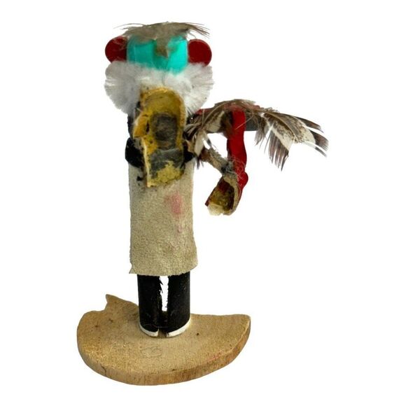 Hand-Painted Kachina Dolls Set Lot of 2 1- Signed R Grey Native Wood Figures SEE - Picture 9 of 16